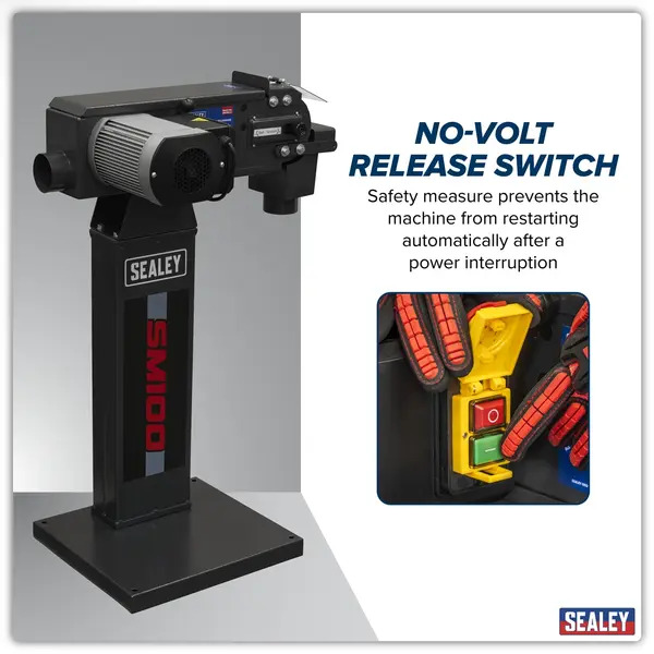 Sealey SM100 Power Belt Sander/Linisher 100 x 1220mm 1500W/230V
