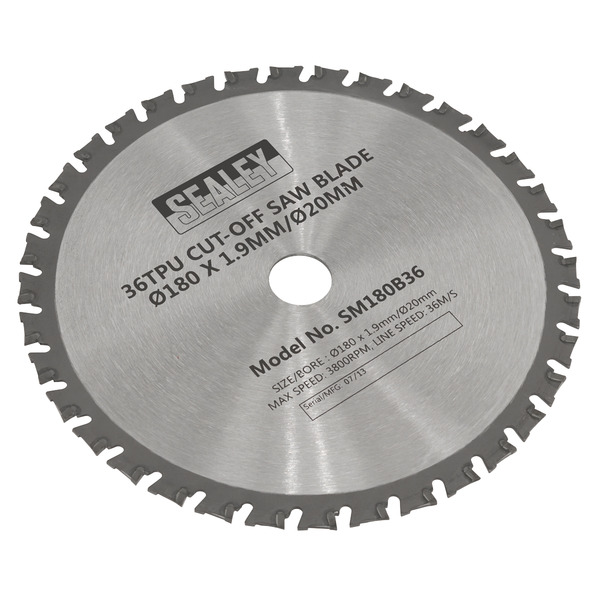 Sealey SM180B36 Cut-Off Saw Blade 180 x 1.9mm/20mm 36tpu