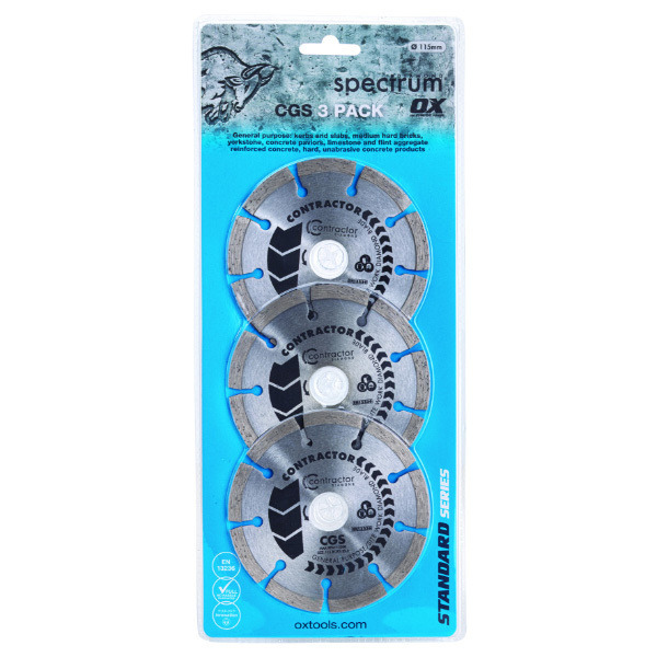 Ox Contractor CGS Diamond Blade Triple Pack 115mm x 22.23mm
