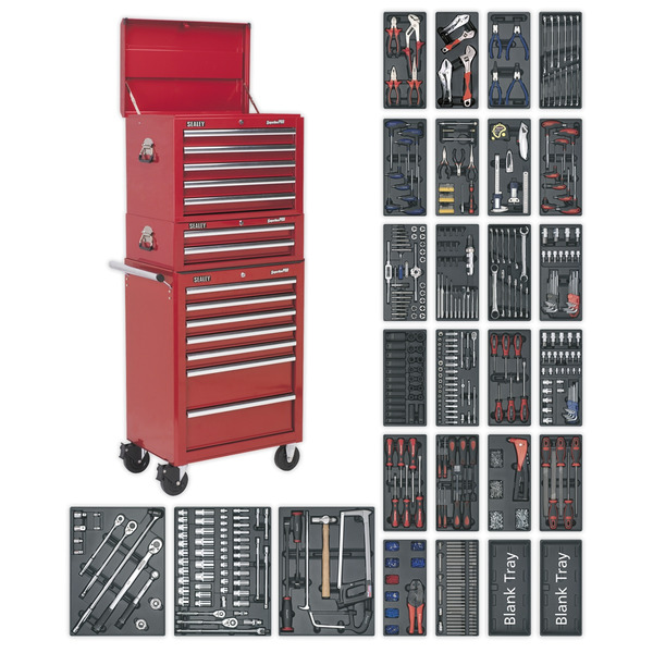 Sealey Superline PRO® Tool Chest Combination 14 Drawer with 1179pc Tool Kit - Red