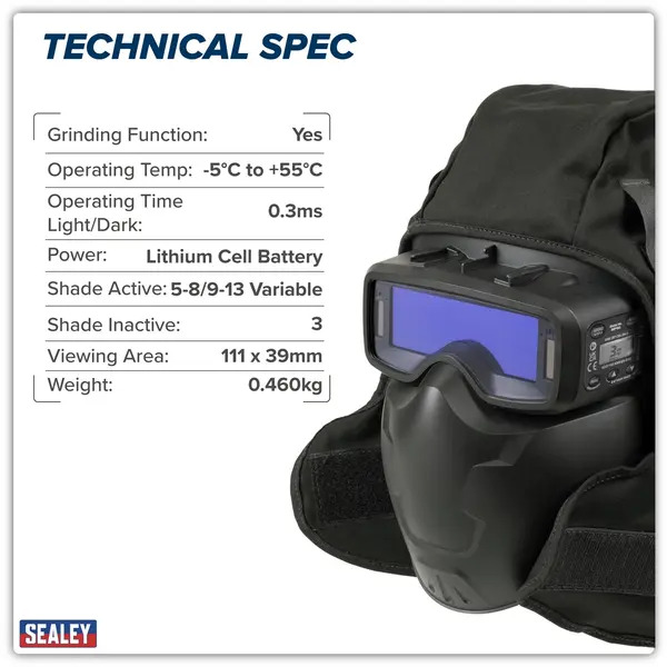Sealey SSP102 Auto Darkening Welding Goggles Shade 9-13