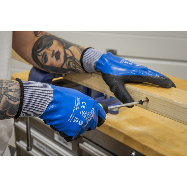 Sealey Worksafe® Waterproof Latex Gloves, Large - Box of 120 Pairs
