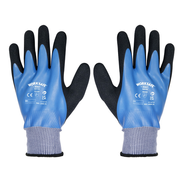 Sealey Worksafe® Waterproof Latex Gloves, Large - Box of 120 Pairs