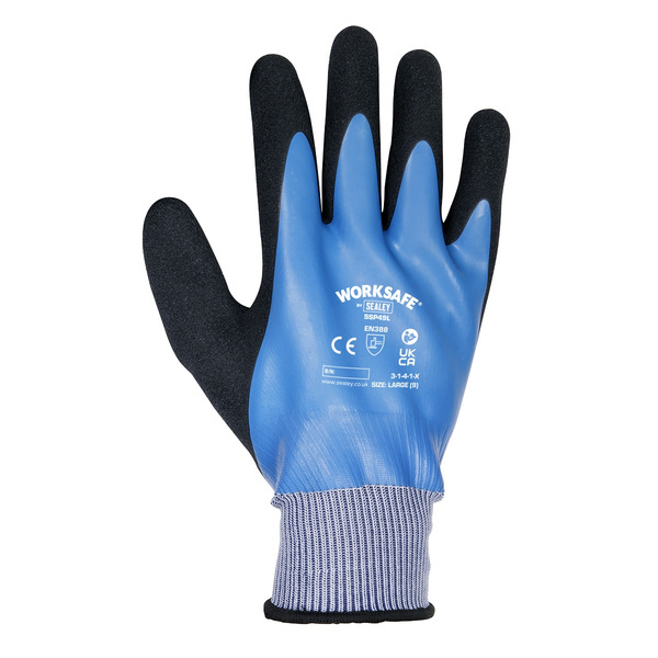 Sealey Worksafe® Waterproof Latex Gloves, Large - Box of 120 Pairs