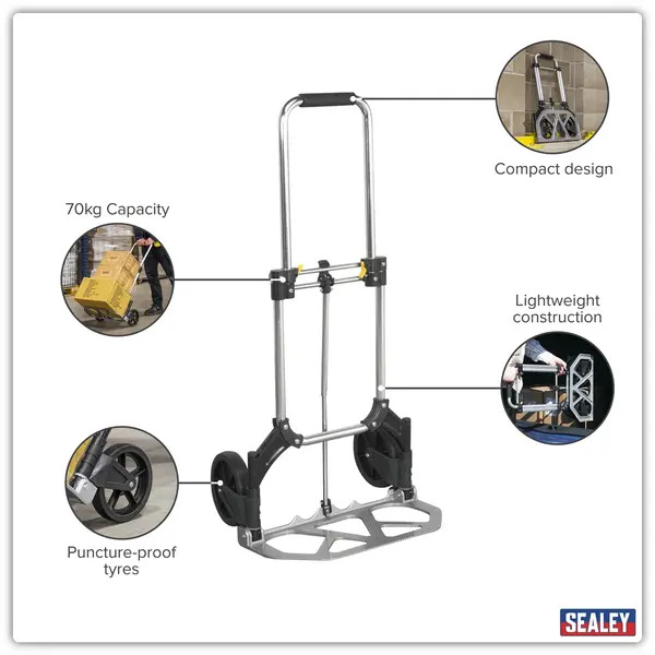Sealey ST33 Aluminium Folding Sack Truck 70kg Capacity