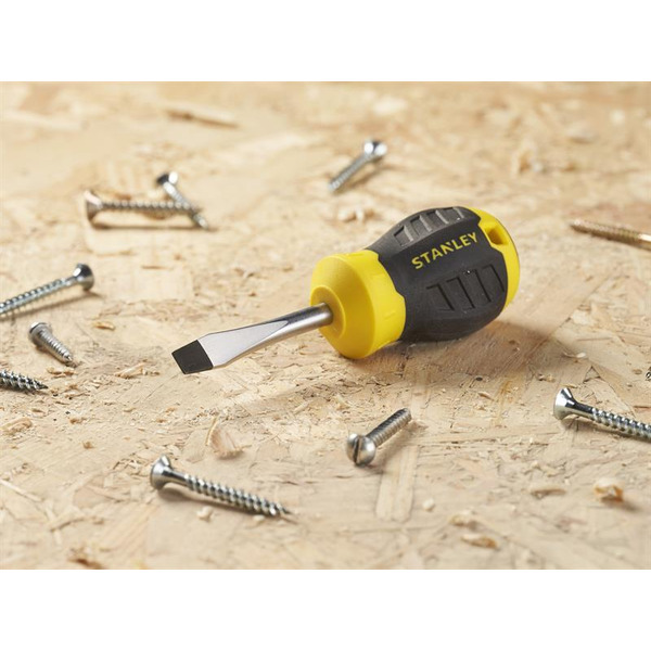 STANLEY® Hand Tools CUSHION GRIP™ Stubby Screwdriver 6.5 x 45mm Flared