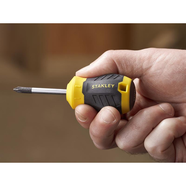 STANLEY® Hand Tools CUSHION GRIP™ Stubby Screwdriver Phillips Tip PH1 x 45mm