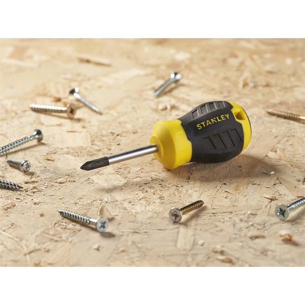 STANLEY® Hand Tools CUSHION GRIP™ Stubby Screwdriver Phillips Tip PH1 x 45mm