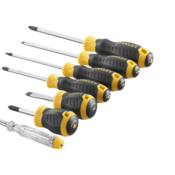 STANLEY® Hand Tools CUSHION GRIP™ Screwdriver Set, 6 Piece + Voltage Tester