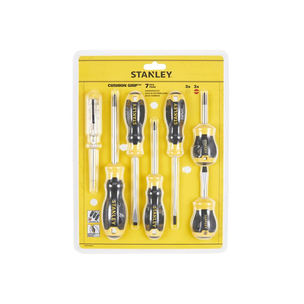 STANLEY® Hand Tools CUSHION GRIP™ Screwdriver Set, 6 Piece + Voltage Tester