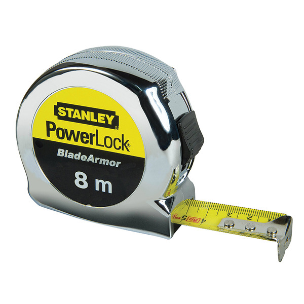 STANLEY® Hand Tools PowerLock® BladeArmor® Pocket Tape 8m (Width 25mm) (Metric only)