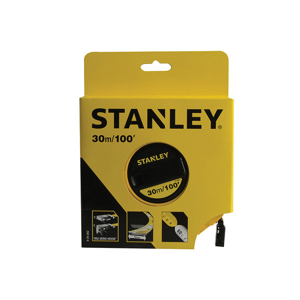 STANLEY® Hand Tools Closed Case Fibreglass Long Tape 30m/100ft (Width 13mm)