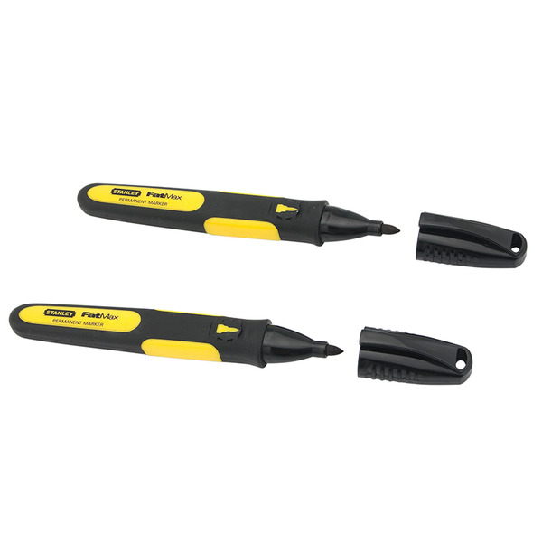 STANLEY® Hand Tools Fine Tip Marker Black (Pack 2)