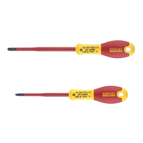 STANLEY® STA062649 Hand Tools FatMax® VDE Insulated Borneo PZ Scewdriver Set, 2 Piece