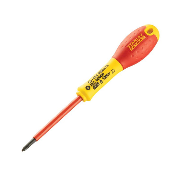 STANLEY® Hand Tools FatMax® VDE Insulated Screwdriver Phillips Tip PH0 x 75mm