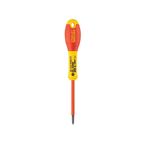 STANLEY® Hand Tools FatMax® VDE Insulated Screwdriver Phillips Tip PH0 x 75mm