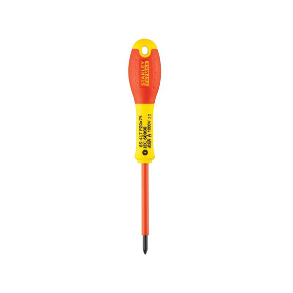 STANLEY® Hand Tools FatMax® VDE Insulated Screwdriver Pozidriv Tip PZ0 x 75mm