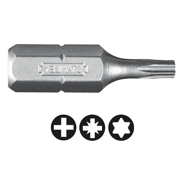 STANLEY® Hand Tools TORX Insert Bits TX20 x 25mm (Pack 3)