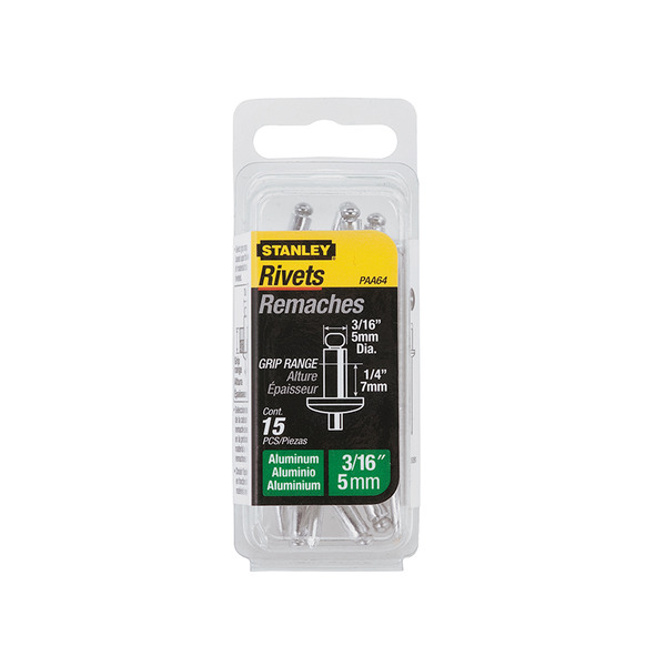 STANLEY® Hand Tools 1-PAA64 Aluminium Rivets Medium 5 x 7mm Pack of 15