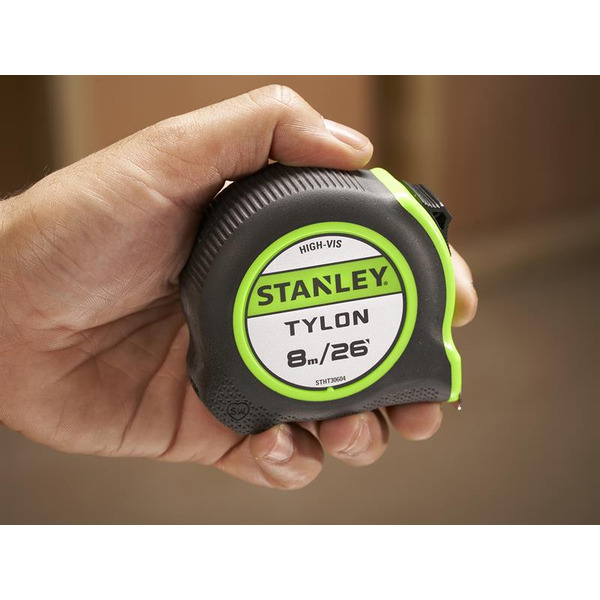 STANLEY STA130604 Hi-Vis Tylon Tape Measure 8m (26ft) (Width 25mm) XMS25TAPE8