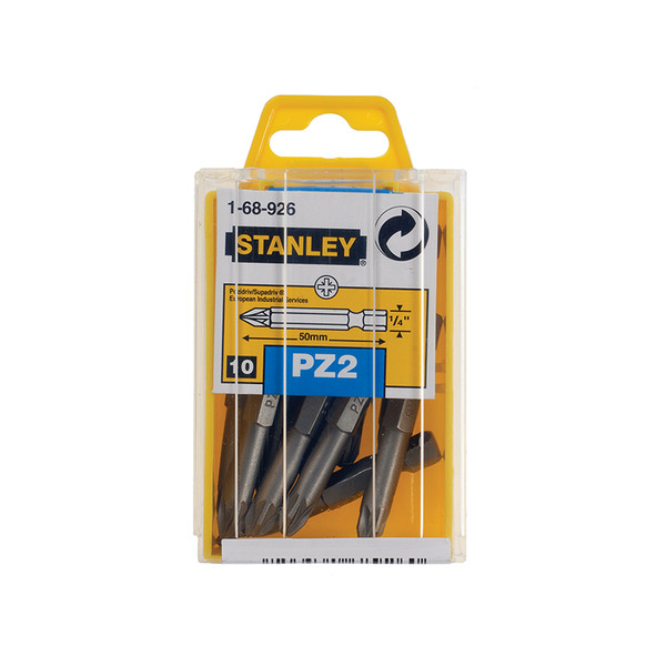 STANLEY® Hand Tools Pozidriv Power Bits PZ2 x 50mm (Box 10)