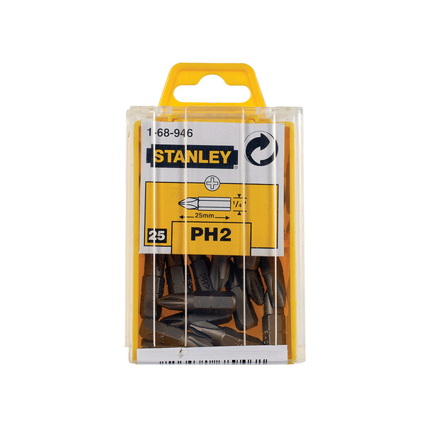 STANLEY® Hand Tools Phillips Bits PH2 x 25mm (Box 25)
