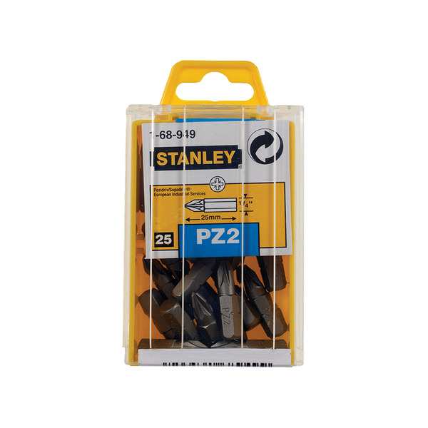 STANLEY® Hand Tools Pozidriv Bits PZ2 x 25mm (Box 25)