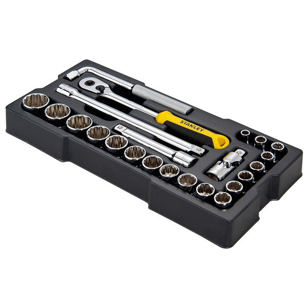 STANLEY® Hand Tools 1/2in Drive 12 Point Metric Socket Module 23 Piece