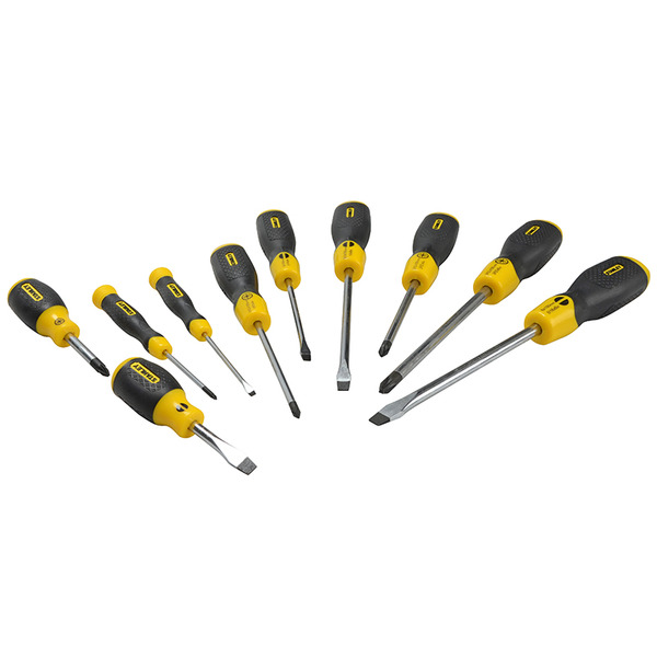 STANLEY® Hand Tools Cushion Grip Screwdriver Set, 10 Piece