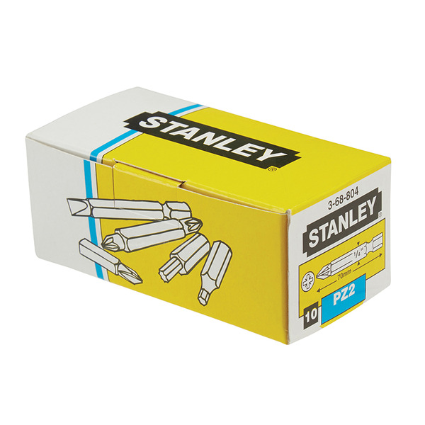STANLEY® Hand Tools Pozidriv Power Bits PZ2 x 70mm (Box 10)