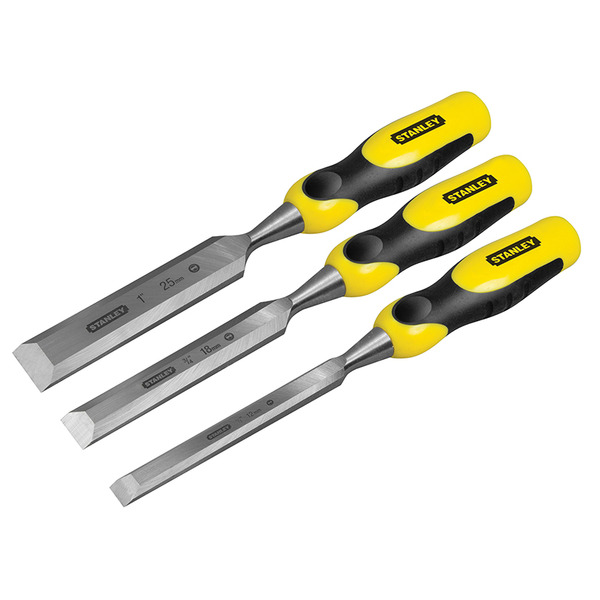 STANLEY® STA516359 Hand Tools DYNAGRIP™ Bevel Edge Chisel with Strike Cap Set, 3 Piece