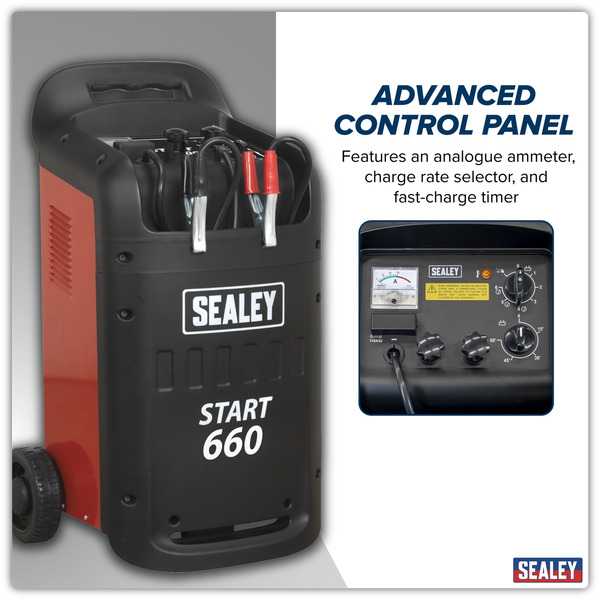 Sealey START660 12/24V Starter/Charger 660/100A 230V