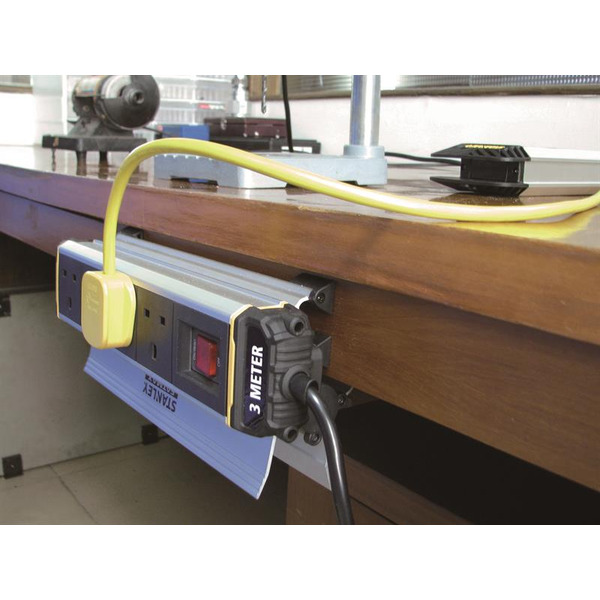 STANLEY® Electrical 4-Gang IP20 Powerboard with Clamp 3m