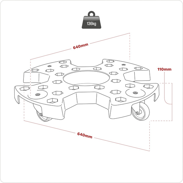 Sealey STR006 Tyre Storage/Transport Dolly