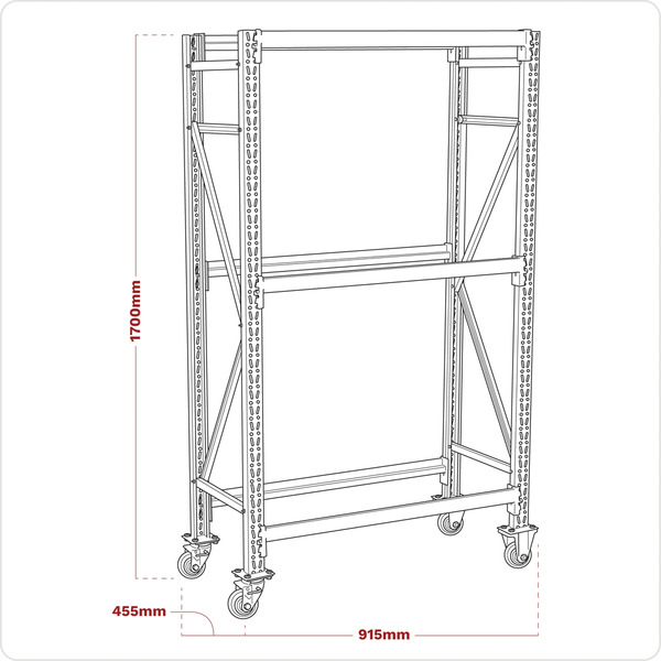 Sealey 2-Level Mobile Tyre Rack 200kg Capacity Per Level