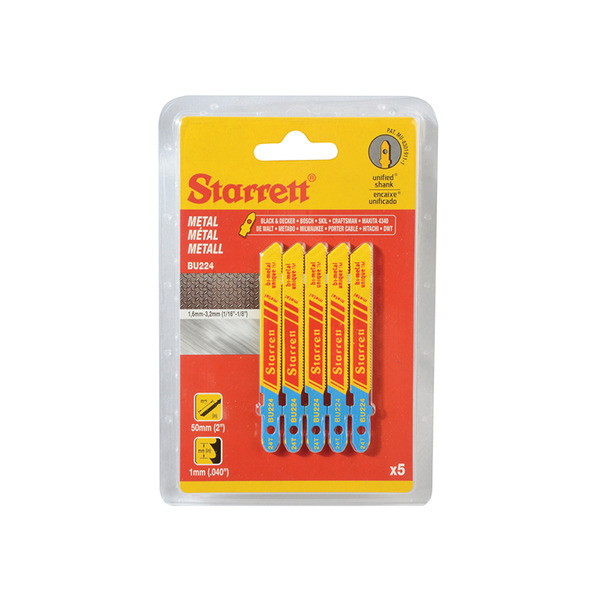 Starrett BU224-5 Metal Cutting Jigsaw Blades Pack of 5
