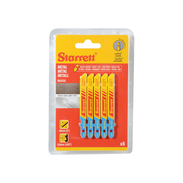 Starrett BU232-5 Metal Cutting Jigsaw Blades Pack of 5