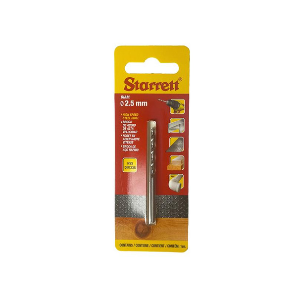 Starrett HSS Split Point Drill Bit 2.5 x 57mm