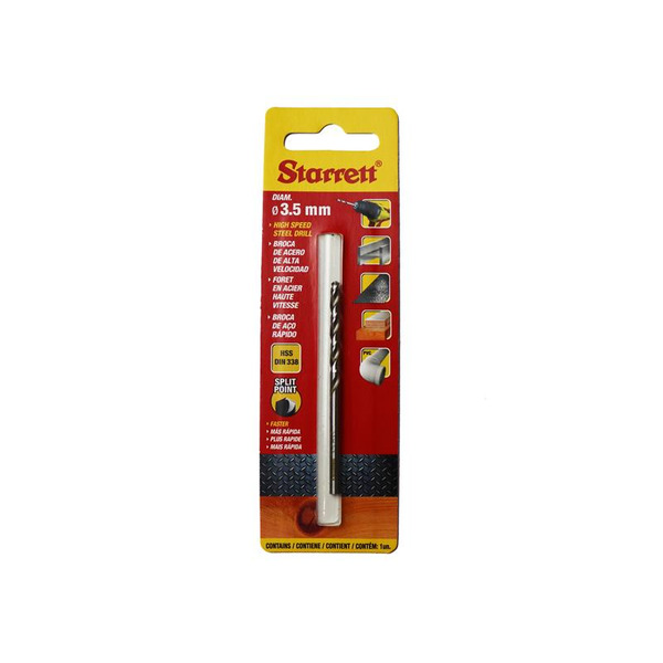Starrett HSS Split Point Drill Bit 3.5 x 70mm
