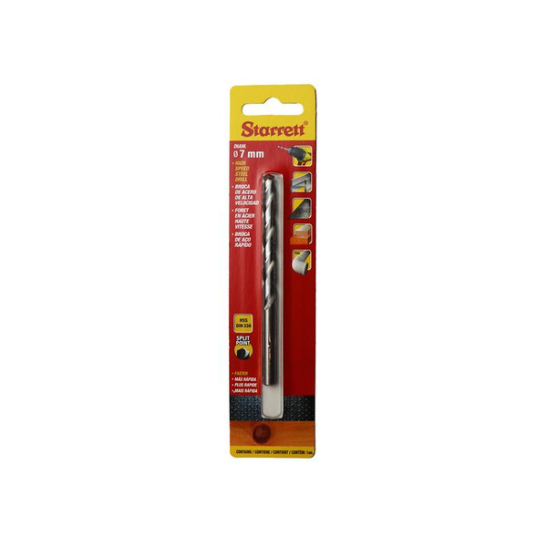 Starrett HSS Split Point Drill Bit 7.0 x 109mm