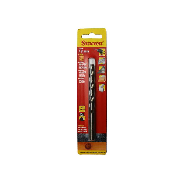 Starrett HSS Split Point Drill Bit 8.0 x 117mm