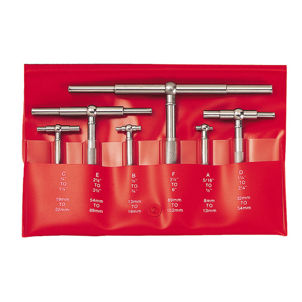 Starrett S579HZ Telescopic Gauge Set, 6 Piece 8-150mm