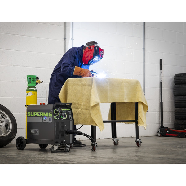Sealey Professional Gas/Gasless MIG Welder with Binzel® Euro Torch 180A 230V