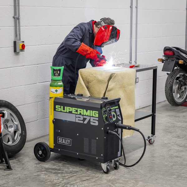Sealey Professional Gas/Gasless MIG Welder with Binzel® Euro Torch 270A 230V