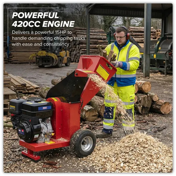 Sealey SWC420 420cc 15hp Wood Chipper 100mm Capacity