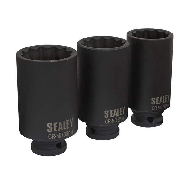 Sealey SX051 Impact Hub Nut Socket Set 1/2