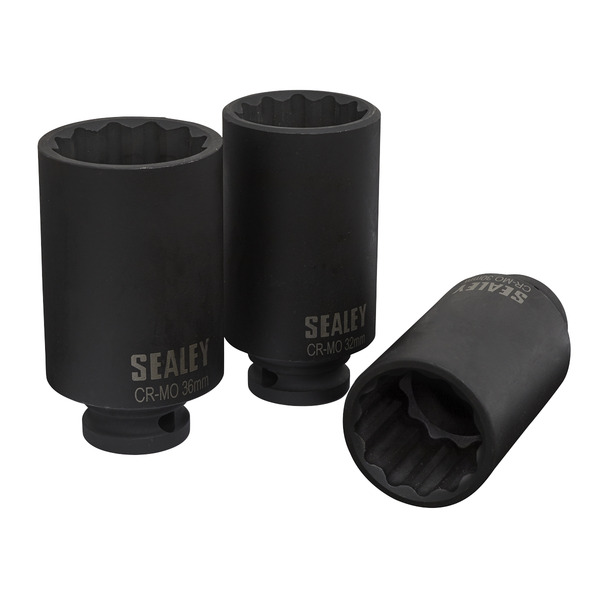 Sealey SX051 Impact Hub Nut Socket Set 1/2