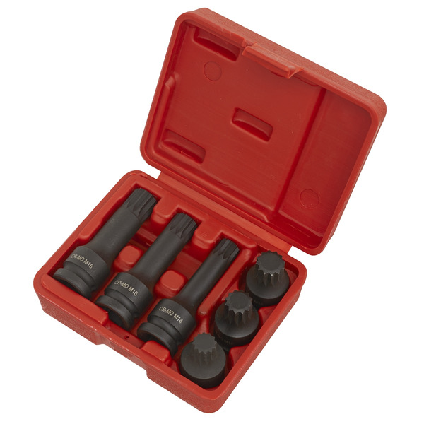 Sealey SX052 Impact Spline Socket Bit Set 1/2