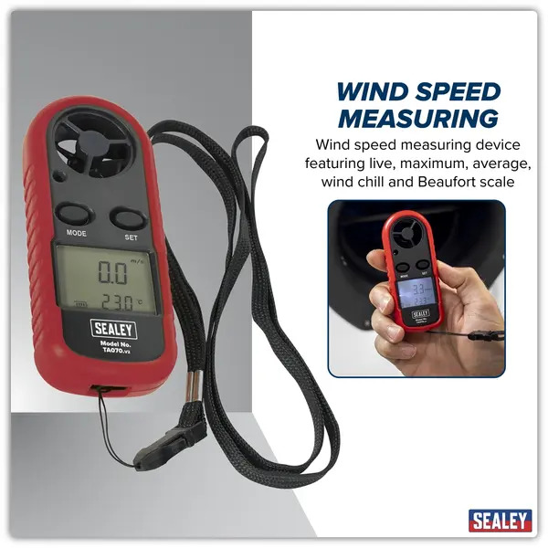 Sealey TA070 Digital Anemometer with Beaufort Scale