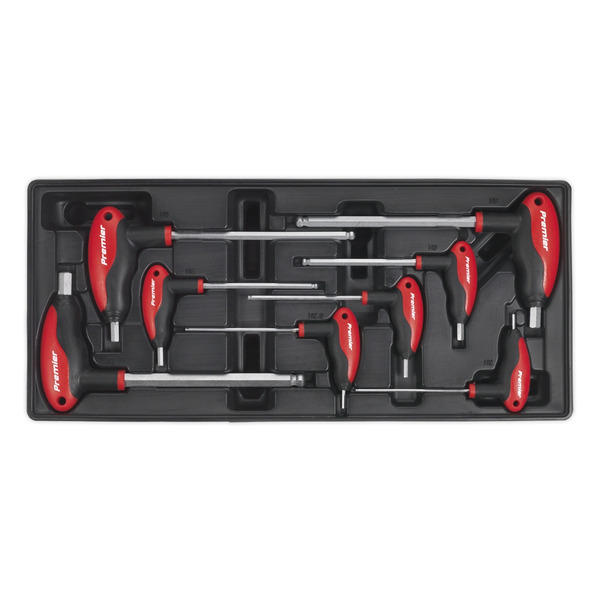 Sealey TBT06 Premier T-Handle Ball-End Hex Key Set with Tool Tray 8pc